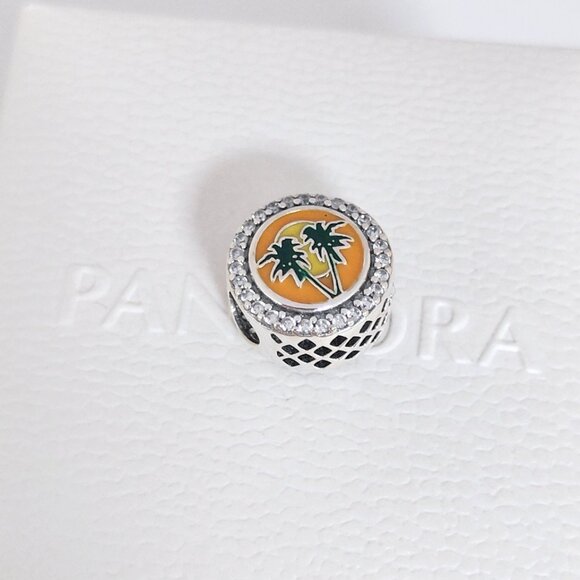 Pandora Florida Palm Trees Charm Bead Travel Vacation S925 Silver with box - Picture 4 of 6